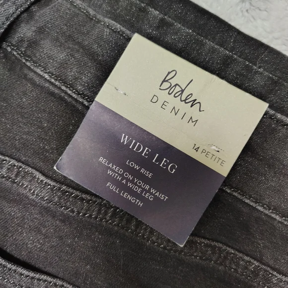 NWT Boden Wide Leg Low Rise Black Jeans Women's Dize 14 Petite SOLD OUT STYLE! - Picture 6 of 8